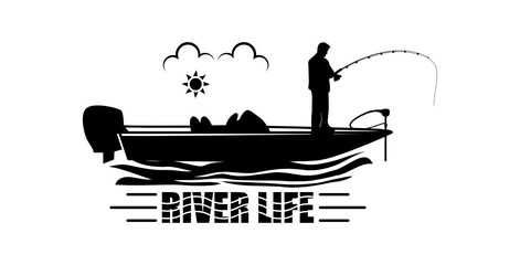 River life bass boat, Fishing svg, Grandpa Bass Boat, Bass Boat svg, Cut file, for silhouette, Cricut design space, vinyl cut files