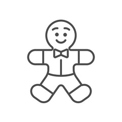 Gingerbread Man Vector Illustration Icon 
