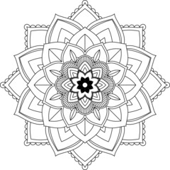 Easy Mandala coloring book simple and basic for beginners, seniors and children. Set of Mehndi flower pattern for Henna drawing and tattoo. Decoration in ethnic oriental, Indian style.
