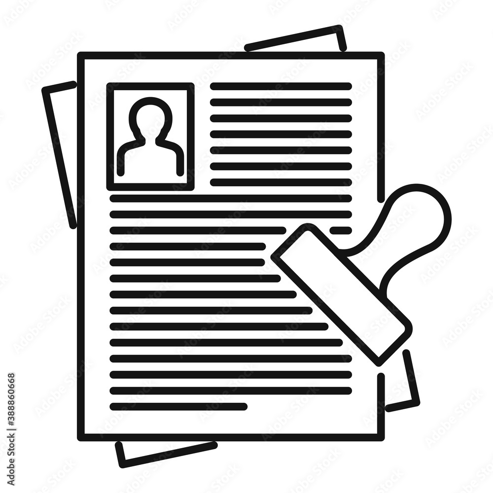 Poster passport control documents icon. outline passport control documents vector icon for web design isola