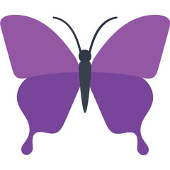 
Cute insect in purple color with white dots on feather edgers, icon for purple emperor butterfly 
