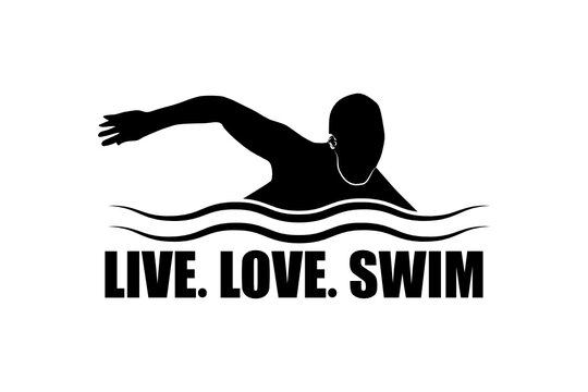 Live Love Swim svg, Swimmer SVG, Cut file for silhouette, clipart, Cricut design space, vinyl cut files, Swimming vector design, Swim Lover, Swimmer design SVG