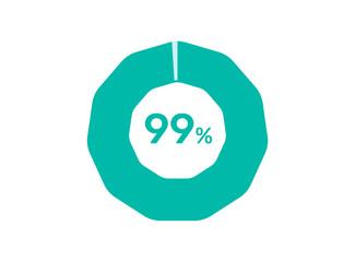 99% Percentage, Circle Pie Chart showing 99% Percentage diagram infographic for  UI, web Design