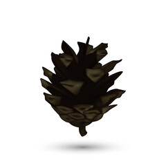 Spruce cone on a white background. Isolated vector illustration. - 388861603