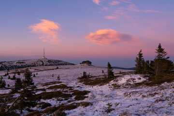 sunset in the mountains