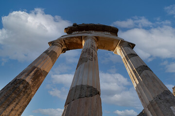 The Athena temple complex, including the Delphic Tholos, Archeological site of Delphi, Greece