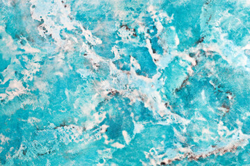 Beautiful color and texture of turquoise marble. Polished surface.