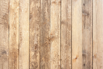 Old wooden texture background. Wood wall surface with vertical planks. Light brown wooden boards.