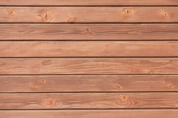 Wooden texture background. Wood wall surface with horizontal planks. Brown wooden boards.