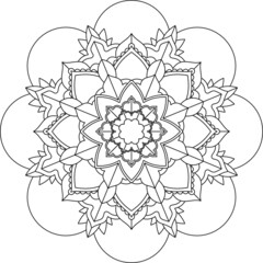 Easy Mandala coloring book simple and basic for beginners, seniors and children. Set of Mehndi flower pattern for Henna drawing and tattoo. Decoration in ethnic oriental, Indian style.