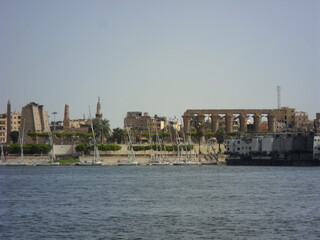 Fototapeta premium The historical sites around The Karnak Temple in Luxor in the Egyptian Sahara Desert