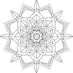 Easy Mandala coloring book simple and basic for beginners, seniors and children. Set of Mehndi flower pattern for Henna drawing and tattoo. Decoration in ethnic oriental, Indian style.