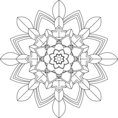 Easy Mandala coloring book simple and basic for beginners, seniors and children. Set of Mehndi flower pattern for Henna drawing and tattoo. Decoration in ethnic oriental, Indian style.