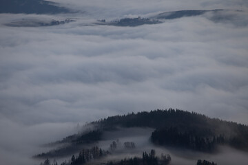 winter landscape above the clouds