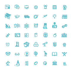 Outline thin vector icon collection. School education