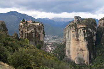 Fototapeta na wymiar Monastery of the Holy Trinity in the stunning Meteora a rock formation in central Greece hosting, Kalabaka, Plain of Thessaly