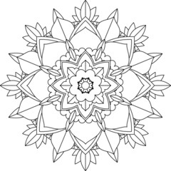 Easy Mandala coloring book simple and basic for beginners, seniors and children. Set of Mehndi flower pattern for Henna drawing and tattoo. Decoration in ethnic oriental, Indian style.