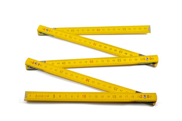 Isolated a yellow folding rule