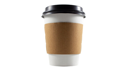A real paper coffee cup isolated on white background
