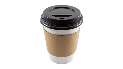 A real paper coffee cup isolated on white background