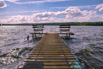 Fototapeta premium Wooden pier on the lake.