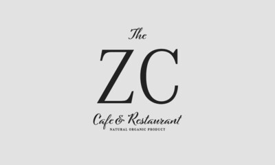 Obraz premium cafe restaurant premade logo initials monogram elegant luxury alphabet
