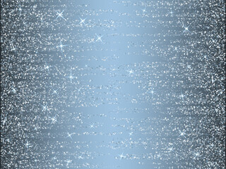 Fototapeta na wymiar Silver glitter stars shimmer vector holiday background