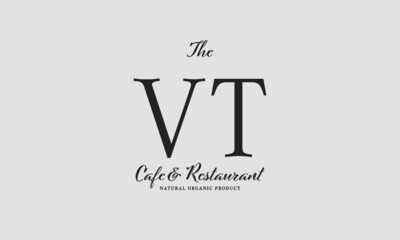 Fototapeta premium cafe restaurant premade logo initials monogram elegant luxury alphabet