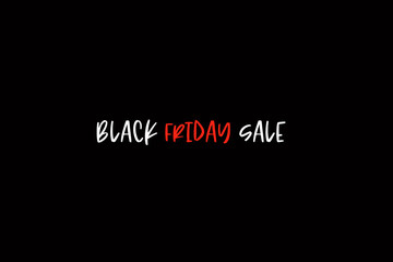 Black Friday Sale white and red slogan poster on black background