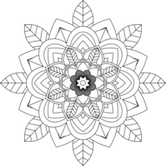 Easy Mandala coloring book simple and basic for beginners, seniors and children. Set of Mehndi flower pattern for Henna drawing and tattoo. Decoration in ethnic oriental, Indian style.