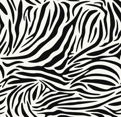 Fototapeta na wymiar Seamless pattern of zebra texture background elements. Hand-drawn zebra texture in black and white color. Trendy animalistic colorful background for textile, fabric, paper. 