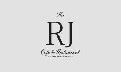 Obraz premium cafe restaurant premade logo initials monogram elegant luxury alphabet