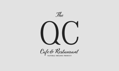Obraz premium cafe restaurant premade logo initials monogram elegant luxury alphabet
