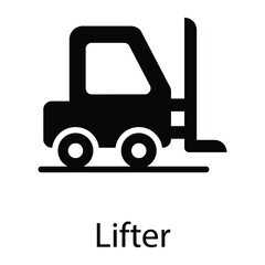 forklift glyph vector icon