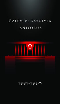 Turkish republic founder Mustafa Kemal Ataturk&rsquo;s Death Day anniversary. November 10, Memorial day of Ataturk. Vector design template.