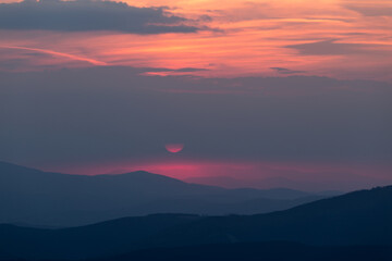 sunset over the mountains