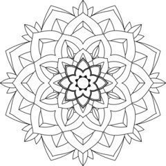 Easy Mandala coloring book simple and basic for beginners, seniors and children. Set of Mehndi flower pattern for Henna drawing and tattoo. Decoration in ethnic oriental, Indian style.