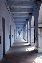 Cellular Jail, also know as Kala Pani. Passage at colonial prison near Port Blair at Andaman Islands, India.