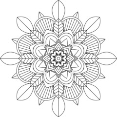 Easy Mandala coloring book simple and basic for beginners, seniors and children. Set of Mehndi flower pattern for Henna drawing and tattoo. Decoration in ethnic oriental, Indian style.