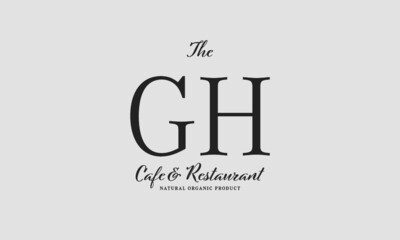 cafe restaurant premade logo initials monogram elegant luxury alphabet