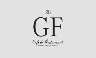 Obraz premium cafe restaurant premade logo initials monogram elegant luxury alphabet