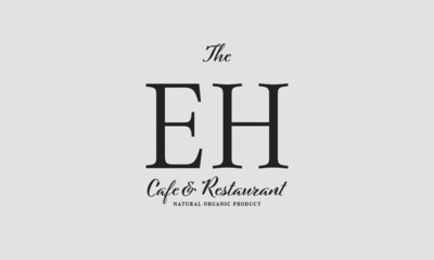 cafe restaurant premade logo initials monogram elegant luxury alphabet
