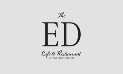 cafe restaurant premade logo initials monogram elegant luxury alphabet