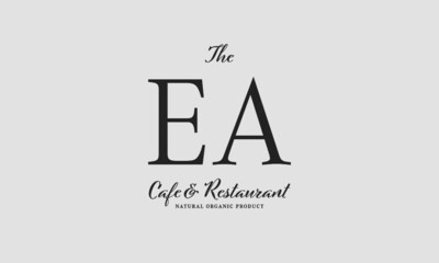 cafe restaurant premade logo initials monogram elegant luxury alphabet