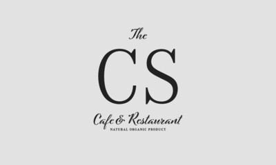 Fototapeta premium cafe restaurant premade logo initials monogram elegant luxury alphabet