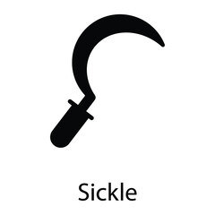 sickle glyph vector icon