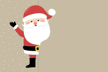 Santa Claus on empty background with snowflakes. Christmas decoration. Vector