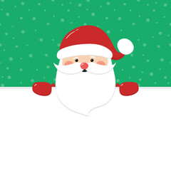 Funny Santa Claus with copyspace. Christmas background. Vector