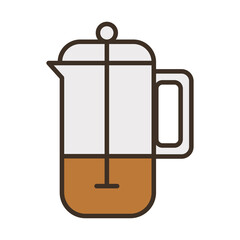 taepot with coffee drink fill style icon