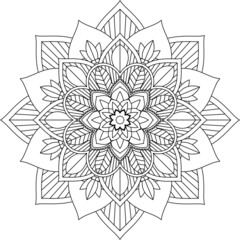 Easy Mandala coloring book simple and basic for beginners, seniors and children. Set of Mehndi flower pattern for Henna drawing and tattoo. Decoration in ethnic oriental, Indian style.